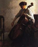 Joseph Decamp The Cellist France oil painting artist